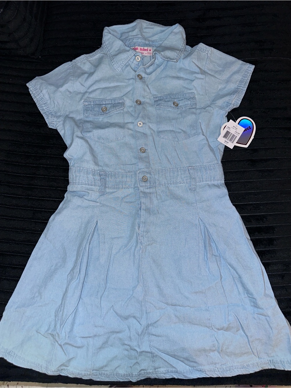 Velvet Light Blue Chambray Button-Up Shirt Dress